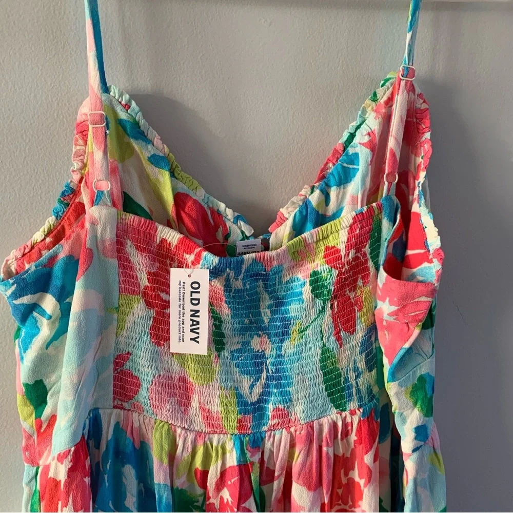 Floral Midi Dress Tropical Spaghetti Straps Sleeveless Old Navy XL Petite - Picture 5 of 6